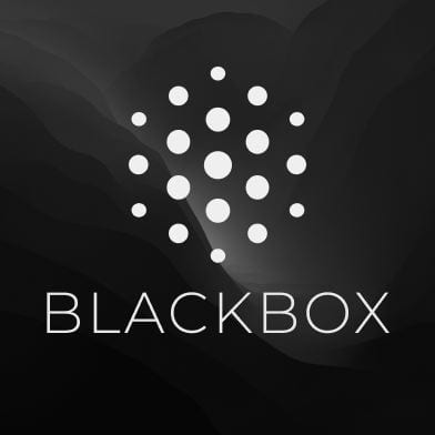 black background with white dots and text saying "Blackbox"